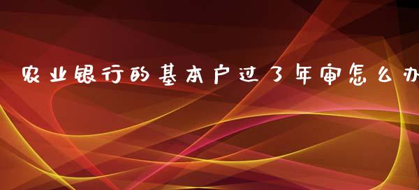 农业银行的基本户过了年审怎么办_https://cj006.lansai.wang_金融监管_第1张