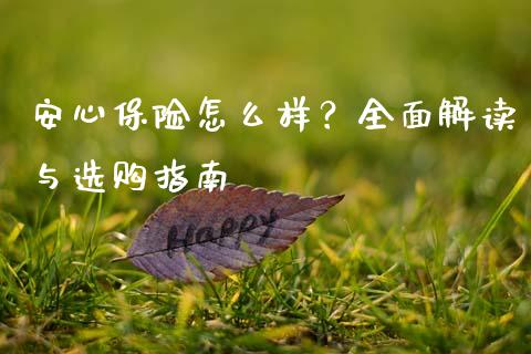 安心保险怎么样？全面解读与选购指南_https://cj006.lansai.wang_金融监管_第1张