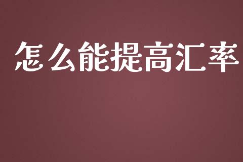 怎么能提高汇率_https://cj006.lansai.wang_债券资讯_第1张