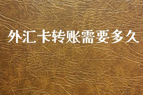 外汇卡转账需要多久_https://cj006.lansai.wang_财经新闻_第1张