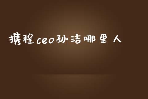 携程ceo孙洁哪里人_https://cj006.lansai.wang_财经新闻_第1张