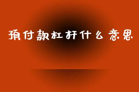 预付款杠杆什么意思_https://cj006.lansai.wang_全球市场_第1张