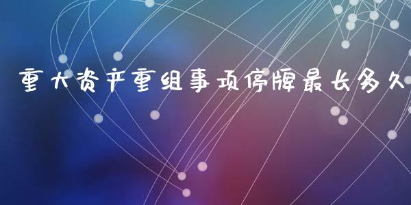 重大资产重组事项停牌最长多久_https://cj006.lansai.wang_财经新闻_第1张