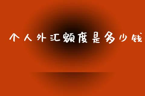 个人外汇额度是多少钱_https://cj006.lansai.wang_期货开户_第1张