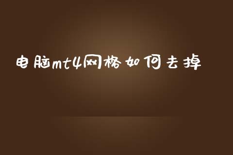 电脑mt4网格如何去掉_https://cj006.lansai.wang_金融监管_第1张