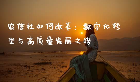 农信社如何改革：数字化转型与高质量发展之路_https://cj006.lansai.wang_期货开户_第1张