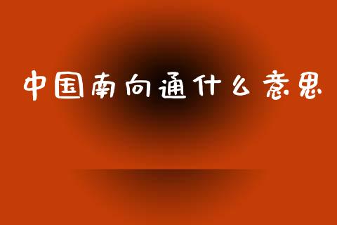 中国南向通什么意思_https://cj006.lansai.wang_期货开户_第1张