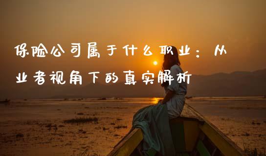 保险公司属于什么职业：从业者视角下的真实解析_https://cj006.lansai.wang_金融监管_第1张
