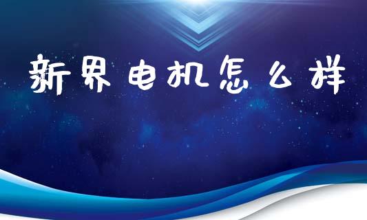 新界电机怎么样_https://cj006.lansai.wang_财经新闻_第1张