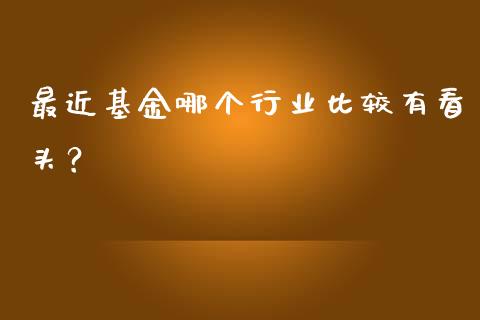最近基金哪个行业比较有看头？_https://cj006.lansai.wang_外汇交易_第1张