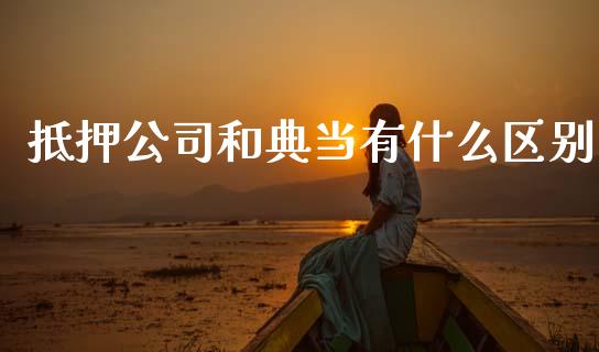 抵押公司和典当有什么区别_https://cj006.lansai.wang_金融监管_第1张