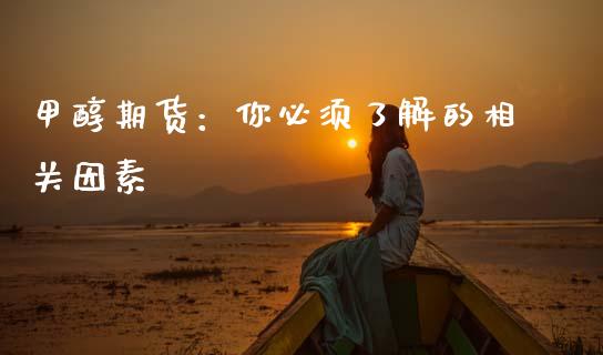甲醇期货：你必须了解的相关因素_https://cj006.lansai.wang_金融监管_第1张
