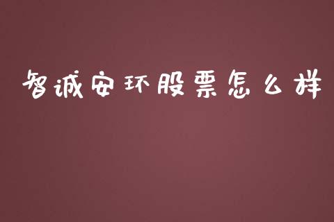 智诚安环股票怎么样_https://cj006.lansai.wang_财经新闻_第1张