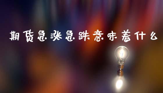 期货急涨急跌意味着什么_https://cj006.lansai.wang_金融监管_第1张