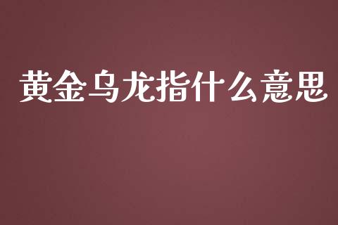 黄金乌龙指什么意思_https://cj006.lansai.wang_期货开户_第1张