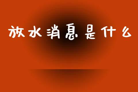 放水消息是什么_https://cj006.lansai.wang_财经新闻_第1张