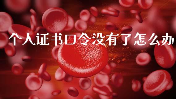 个人证书口令没有了怎么办_https://cj006.lansai.wang_金融监管_第1张