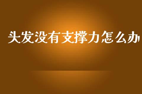 头发没有支撑力怎么办_https://cj006.lansai.wang_外汇交易_第1张
