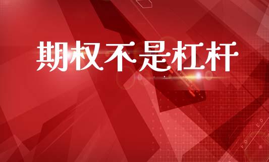 期权不是杠杆_https://cj006.lansai.wang_财经新闻_第1张