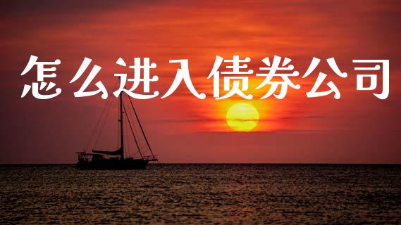 怎么进入债券公司_https://cj006.lansai.wang_财经新闻_第1张