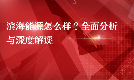 滨海能源怎么样？全面分析与深度解读_https://cj006.lansai.wang_财经新闻_第1张