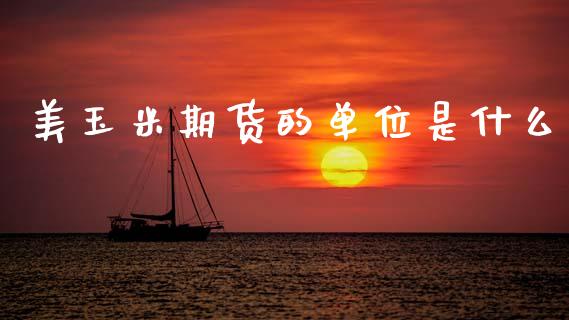 美玉米期货的单位是什么_https://cj006.lansai.wang_外汇交易_第1张