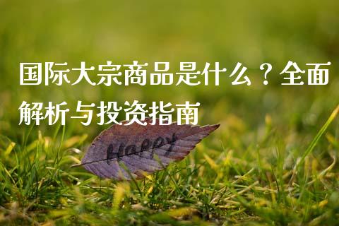 国际大宗商品是什么？全面解析与投资指南_https://cj006.lansai.wang_金融监管_第1张