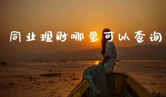 同业理财哪里可以查询_https://cj006.lansai.wang_财经新闻_第1张