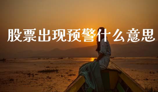 股票出现预警什么意思_https://cj006.lansai.wang_金融监管_第1张