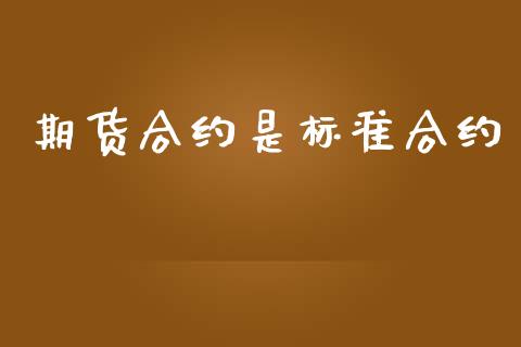 期货合约是标准合约_https://cj006.lansai.wang_债券资讯_第1张