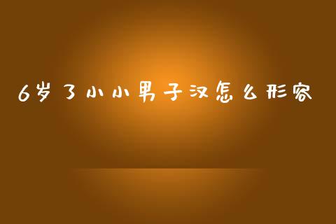 6岁了小小男子汉怎么形容_https://cj006.lansai.wang_全球市场_第1张