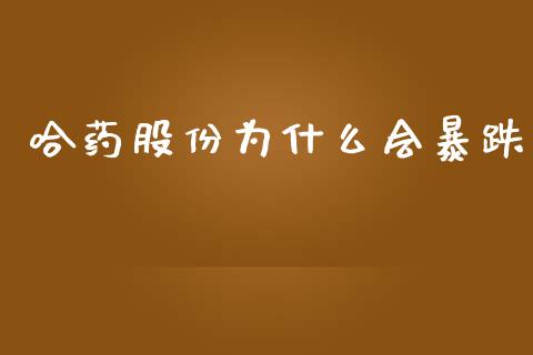 哈药股份为什么会暴跌_https://cj006.lansai.wang_金融监管_第1张