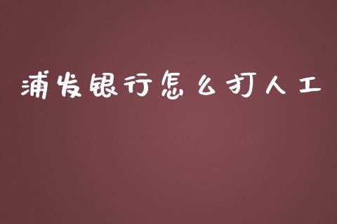 浦发银行怎么打人工_https://cj006.lansai.wang_财经新闻_第1张
