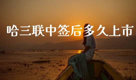 哈三联中签后多久上市_https://cj006.lansai.wang_债券资讯_第1张