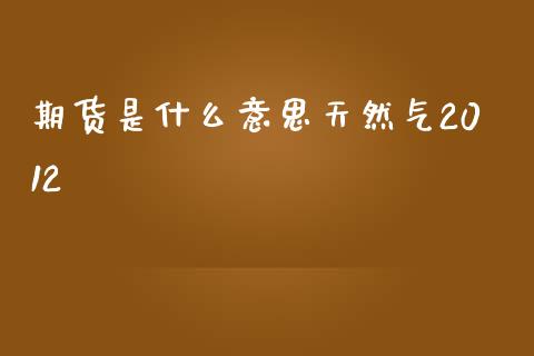 期货是什么意思天然气2012_https://cj006.lansai.wang_财经新闻_第1张