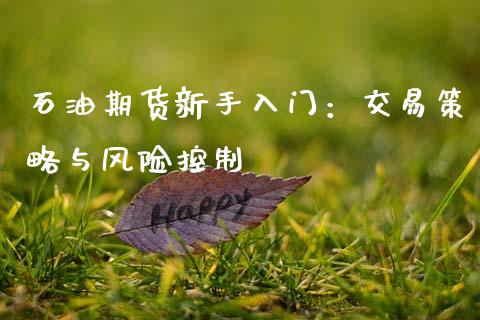 石油期货新手入门：交易策略与风险控制_https://cj006.lansai.wang_债券资讯_第1张