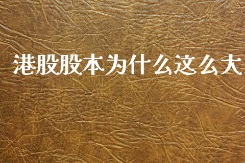 港股股本为什么这么大_https://cj006.lansai.wang_期货开户_第1张