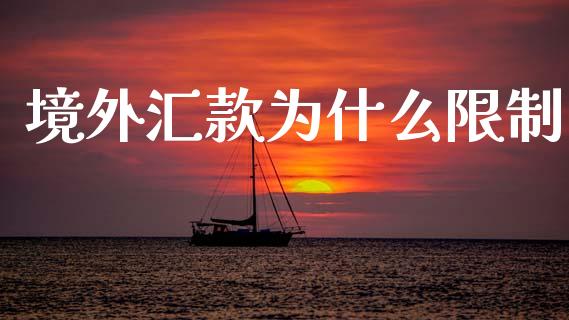 境外汇款为什么限制_https://cj006.lansai.wang_金融监管_第1张