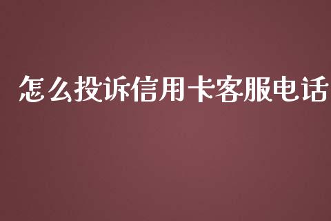 怎么投诉信用卡客服电话_https://cj006.lansai.wang_金融监管_第1张