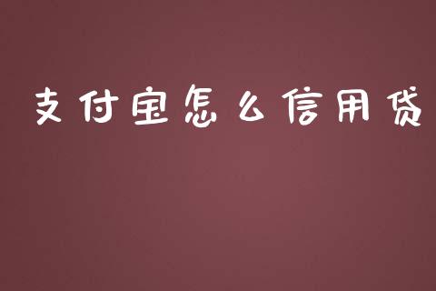 支付宝怎么信用贷_https://cj006.lansai.wang_全球市场_第1张