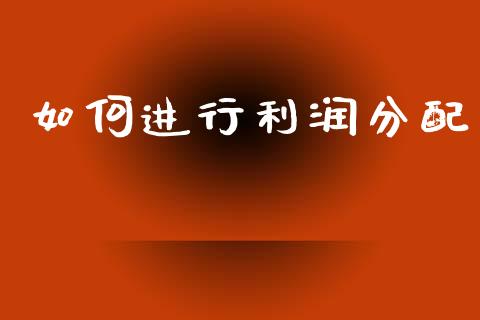 如何进行利润分配_https://cj006.lansai.wang_全球市场_第1张