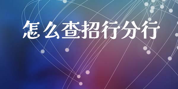 怎么查招行分行_https://cj006.lansai.wang_全球市场_第1张