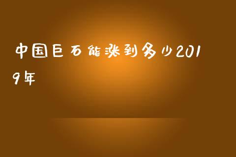 中国巨石能涨到多少2019年_https://cj006.lansai.wang_财经新闻_第1张