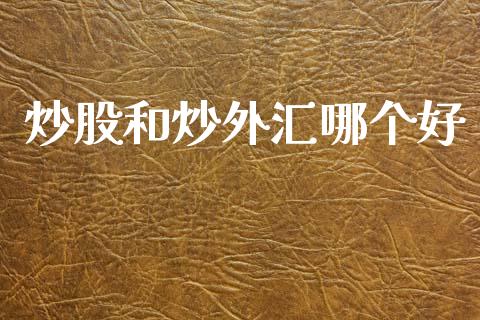 炒股和炒外汇哪个好_https://cj006.lansai.wang_金融监管_第1张