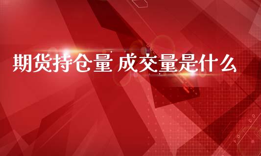 期货持仓量 成交量是什么_https://cj006.lansai.wang_金融监管_第1张