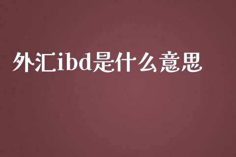 外汇ibd是什么意思_https://cj006.lansai.wang_债券资讯_第1张