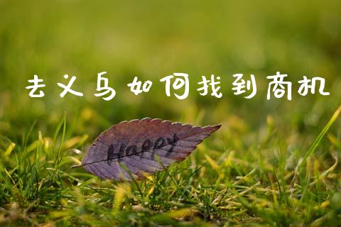 去义乌如何找到商机_https://cj006.lansai.wang_金融监管_第1张