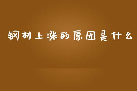 钢材上涨的原因是什么_https://cj006.lansai.wang_金融监管_第1张
