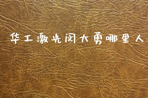 华工激光闵大勇哪里人_https://cj006.lansai.wang_外汇交易_第1张