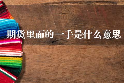 期货里面的一手是什么意思_https://cj006.lansai.wang_外汇交易_第1张